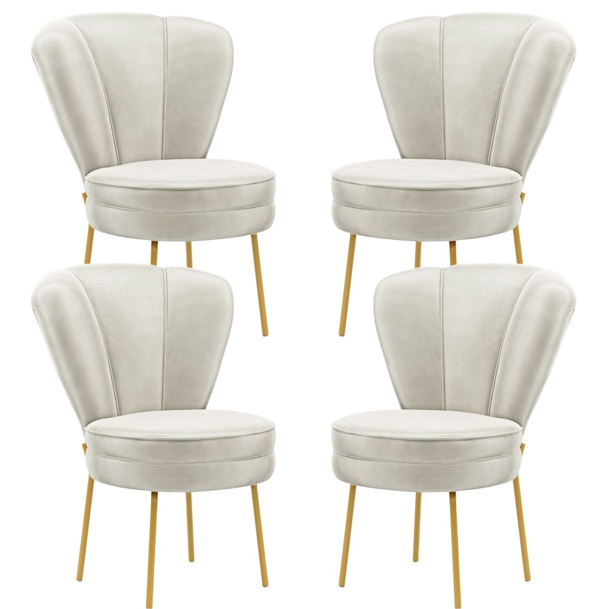 Conjunto 4 Cadeiras Moderna para Penteadeira Camarim Tecido Veludo Resistente MOBLAN decor