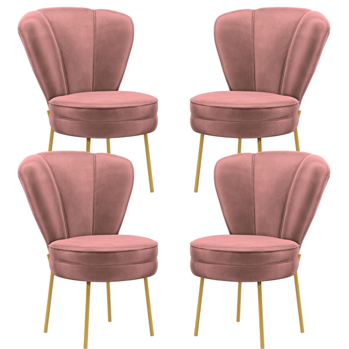 Conjunto 4 Cadeiras Moderna para Penteadeira Camarim Tecido Veludo Resistente MOBLAN decor