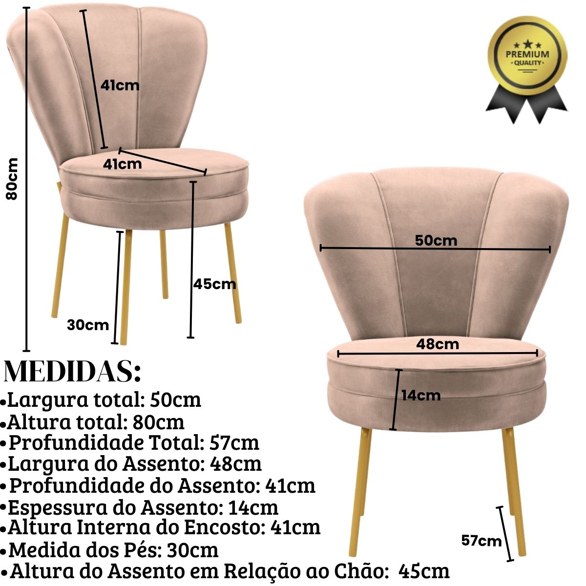 Conjunto 5 Cadeiras Decor para Estúdio de Beleza Maquiagem Pés de Ferro Resistente MOBLAN decor
