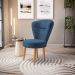 Jogo 2 Poltronas Moderna Decor para Recepção Mesa de Jantar Tecido Veludo Resistente Pés de Madeira MOBLAN decor