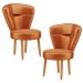 Jogo 2 Poltronas Moderna Decor para Recepção Mesa de Jantar Tecido Veludo Resistente Pés de Madeira MOBLAN decor
