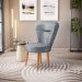Jogo 2 Poltronas Moderna Decor para Recepção Mesa de Jantar Tecido Veludo Resistente Pés de Madeira MOBLAN decor