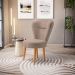 Jogo 2 Poltronas Moderna Decor para Recepção Mesa de Jantar Tecido Veludo Resistente Pés de Madeira MOBLAN decor