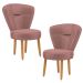 Jogo 2 Poltronas Moderna Decor para Recepção Mesa de Jantar Tecido Veludo Resistente Pés de Madeira MOBLAN decor