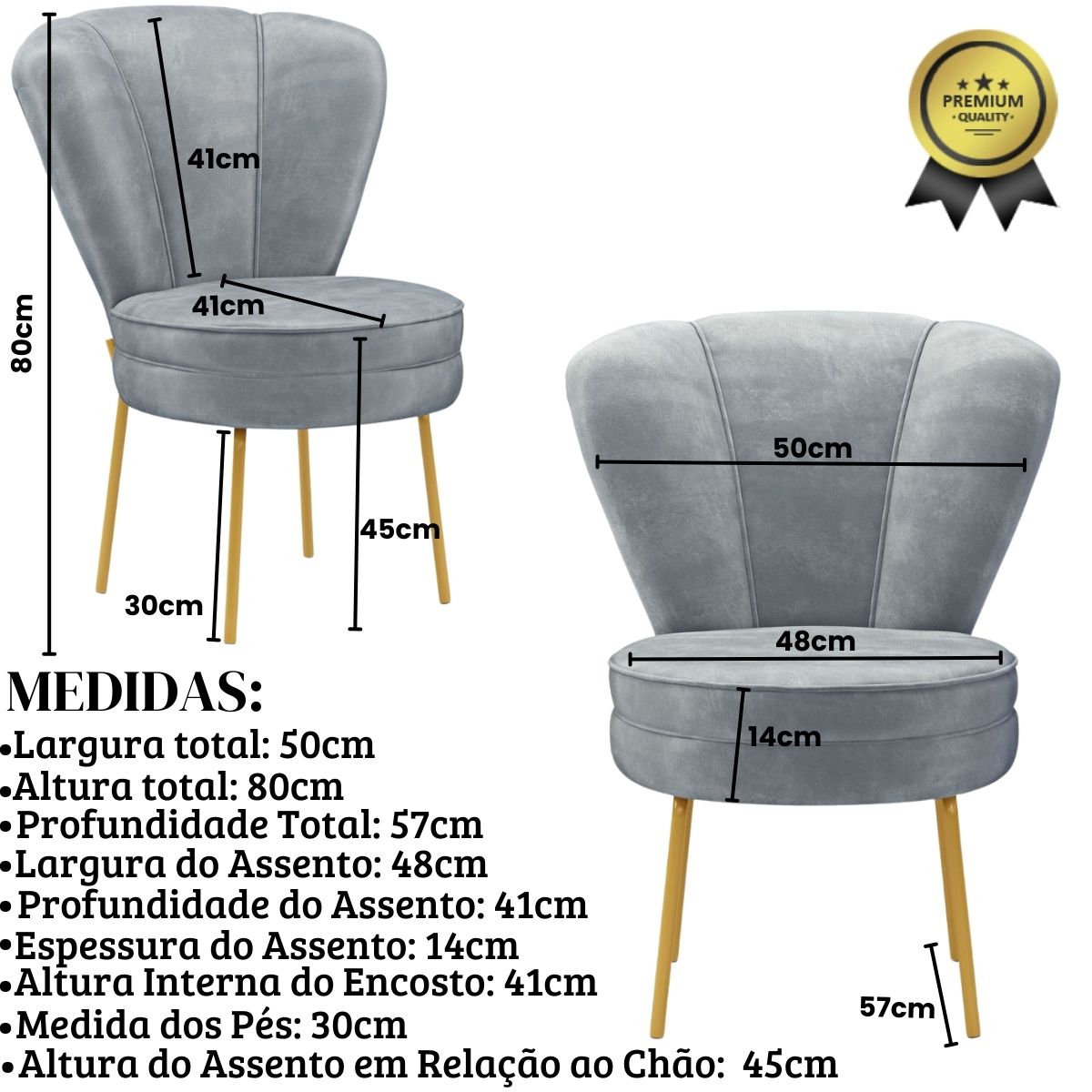 Jogo 3 Cadeiras Estofada para Mesa de Jantar Cozinha Pés de Ferro Resistente MOBLAN decor