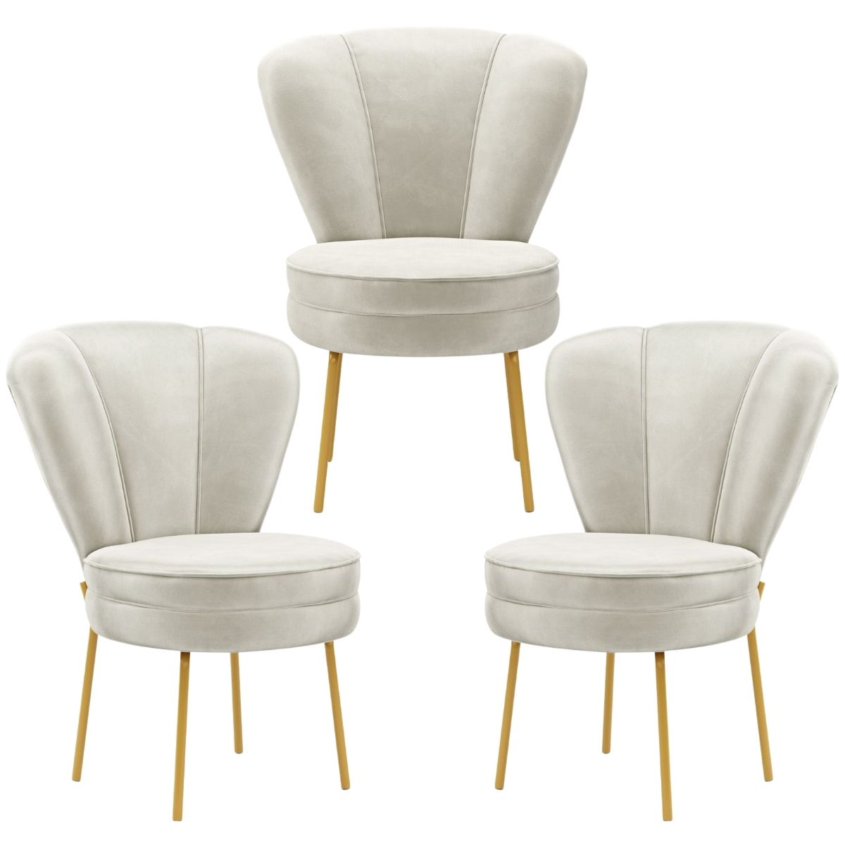 Jogo 3 Cadeiras Estofada para Mesa de Jantar Cozinha Pés de Ferro Resistente MOBLAN decor
