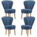 Jogo 4 Poltronas Resistente para Recepção Decor Moderna Tecido Veludo MOBLAN decor