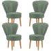 Jogo 4 Poltronas Resistente para Recepção Decor Moderna Tecido Veludo MOBLAN decor