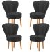Jogo 4 Poltronas Resistente para Recepção Decor Moderna Tecido Veludo MOBLAN decor