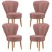 Jogo 4 Poltronas Resistente para Recepção Decor Moderna Tecido Veludo MOBLAN decor