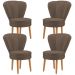 Jogo 4 Poltronas Resistente para Recepção Decor Moderna Tecido Veludo MOBLAN decor