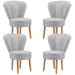 Jogo 4 Poltronas Resistente para Recepção Decor Moderna Tecido Veludo MOBLAN decor