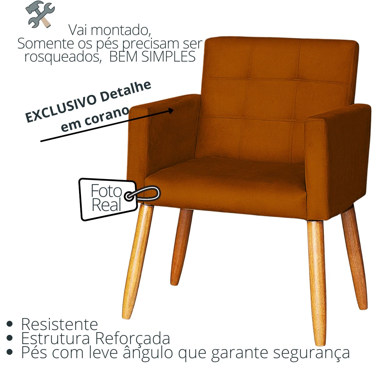 Jogo Sofá 2 Lugares com 2 Poltronas para Recepção Resistente MOBLAN decor