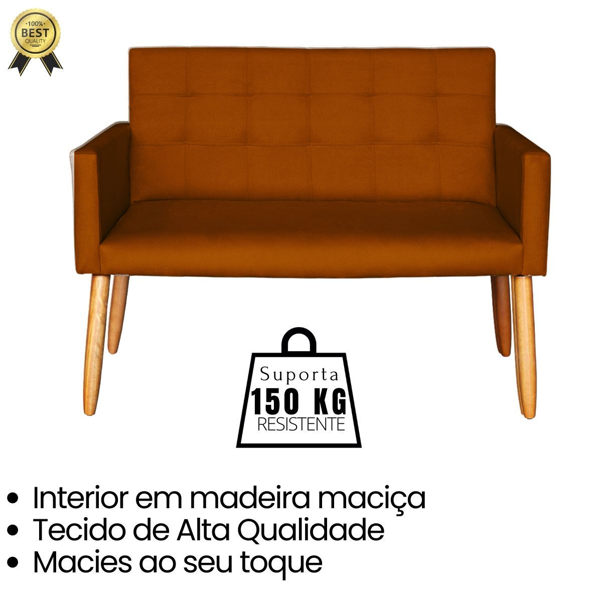 Jogo Sofá 2 Lugares com 2 Poltronas para Recepção Resistente MOBLAN decor