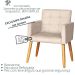 Jogo Sofá 2 Lugares com 2 Poltronas para Recepção Resistente MOBLAN decor