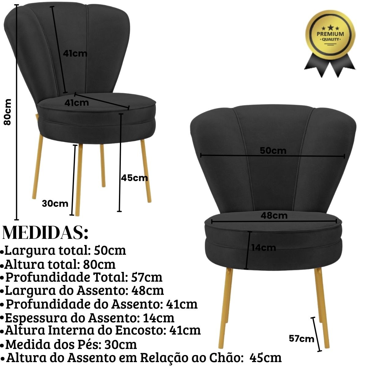 Kit 2 Cadeiras para Estudio de Beleza Penteadeira Tecido Veludo Resistente Pés de Ferro MOBLAN decor