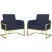 Kit 2 Poltronas Cadeira com Base de Ferro Dourada para Esritório Corino MOBLAN decor