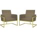 Kit 2 Poltronas Cadeira com Base de Ferro Dourada para Esritório Corino MOBLAN decor