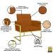 Kit 2 Poltronas Cadeira com Base de Ferro Dourada para Esritório Corino MOBLAN decor