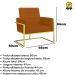 Kit 2 Poltronas Cadeira com Base de Ferro Dourada para Esritório Corino MOBLAN decor