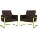 Kit 2 Poltronas Cadeira com Base de Ferro Dourada para Esritório Corino MOBLAN decor