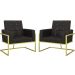 Kit 2 Poltronas Cadeira com Base de Ferro Dourada para Esritório Corino MOBLAN decor