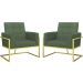 Kit 2 Poltronas Cadeira com Base de Ferro Dourada para Esritório Corino MOBLAN decor