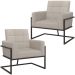 Kit 2 Poltronas Cadeira com Base de Ferro para Esritório Corino MOBLAN decor