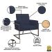 Kit 2 Poltronas Cadeira com Base de Ferro para Esritório Corino MOBLAN decor