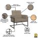 Kit 2 Poltronas Cadeira com Base de Ferro para Esritório Corino MOBLAN decor
