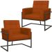 Kit 2 Poltronas Cadeira com Base de Ferro para Esritório Corino MOBLAN decor