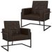 Kit 2 Poltronas Cadeira com Base de Ferro para Esritório Corino MOBLAN decor