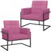 Kit 2 Poltronas Cadeira com Base de Ferro para Esritório Corino MOBLAN decor