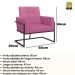 Kit 2 Poltronas Cadeira com Base de Ferro para Esritório Corino MOBLAN decor