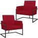 Kit 2 Poltronas Cadeira com Base de Ferro para Esritório Corino MOBLAN decor