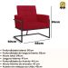 Kit 2 Poltronas Cadeira com Base de Ferro para Esritório Corino MOBLAN decor