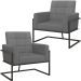 Kit 2 Poltronas Cadeira com Base de Ferro para Esritório Corino MOBLAN decor