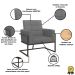 Kit 2 Poltronas Cadeira com Base de Ferro para Esritório Corino MOBLAN decor