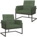 Kit 2 Poltronas Cadeira com Base de Ferro para Esritório Corino MOBLAN decor