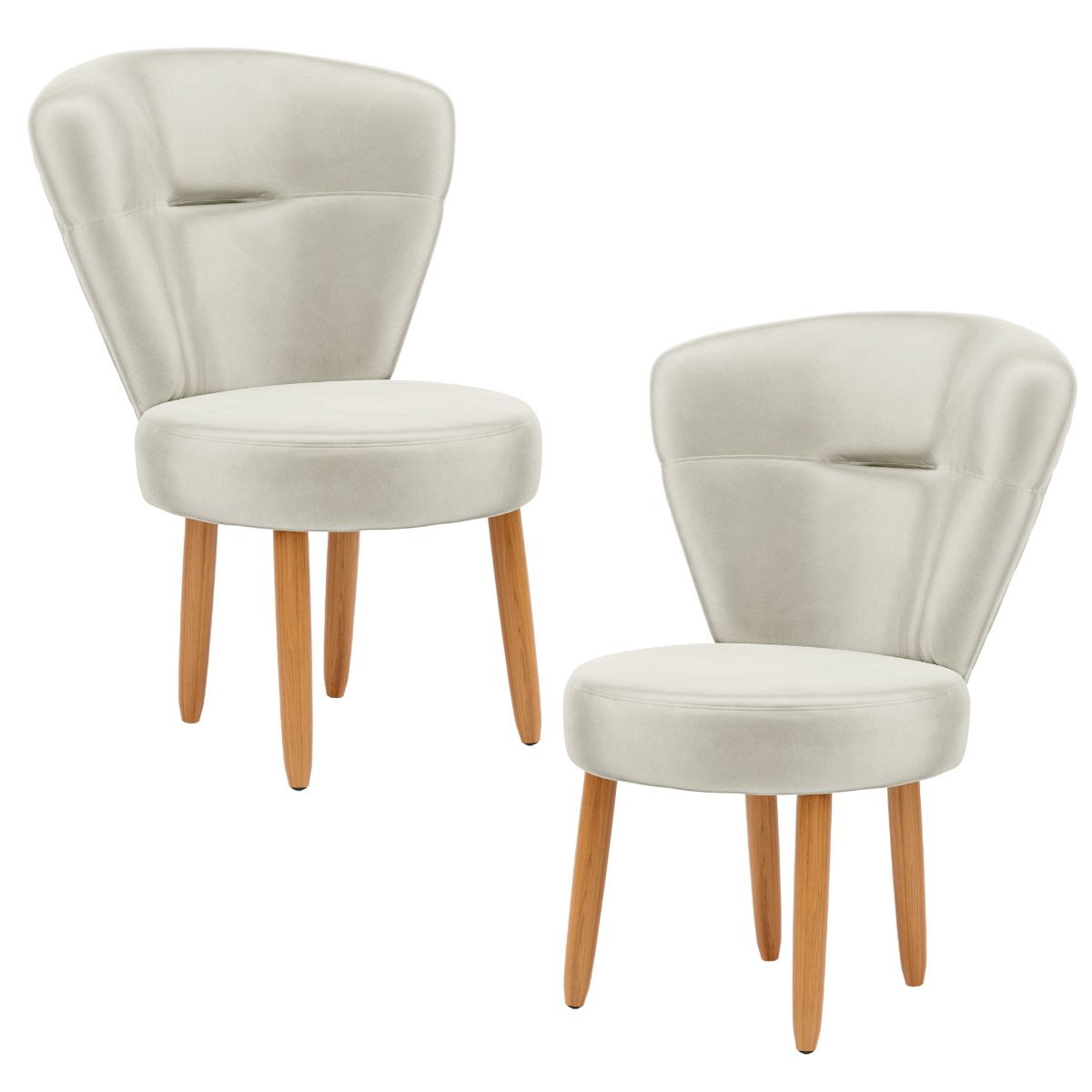 Kit 2 Poltronas Decor para Recepção Camarim Mesa de Jantar Tecido Veludo Resistente Pés de Palito MOBLAN decor