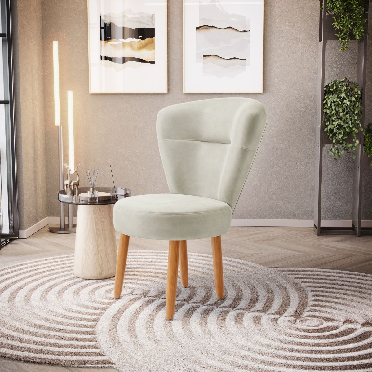 Kit 2 Poltronas Decor para Recepção Camarim Mesa de Jantar Tecido Veludo Resistente Pés de Palito MOBLAN decor