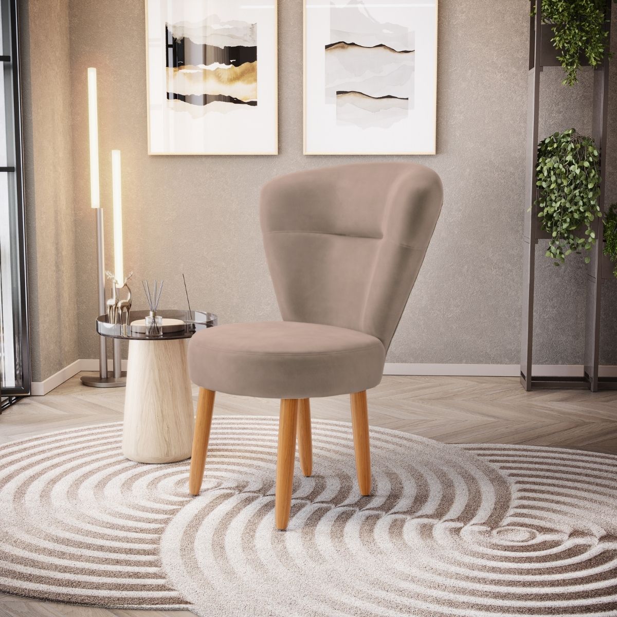 Kit 2 Poltronas Decor para Recepção Camarim Mesa de Jantar Tecido Veludo Resistente Pés de Palito MOBLAN decor