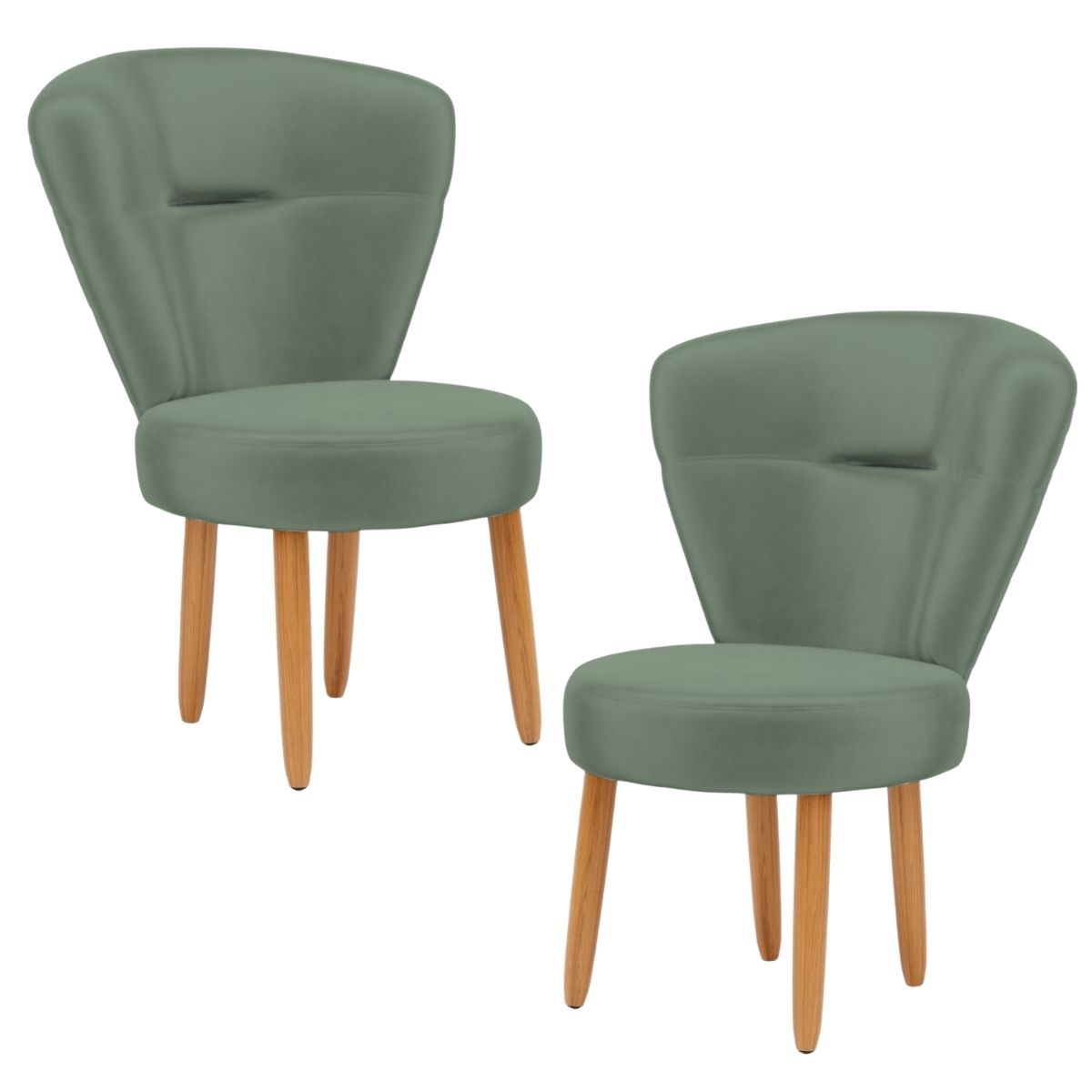 Kit 2 Poltronas Decor para Recepção Camarim Mesa de Jantar Tecido Veludo Resistente Pés de Palito MOBLAN decor