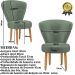 Kit 2 Poltronas Decor para Recepção Camarim Mesa de Jantar Tecido Veludo Resistente Pés de Palito MOBLAN decor