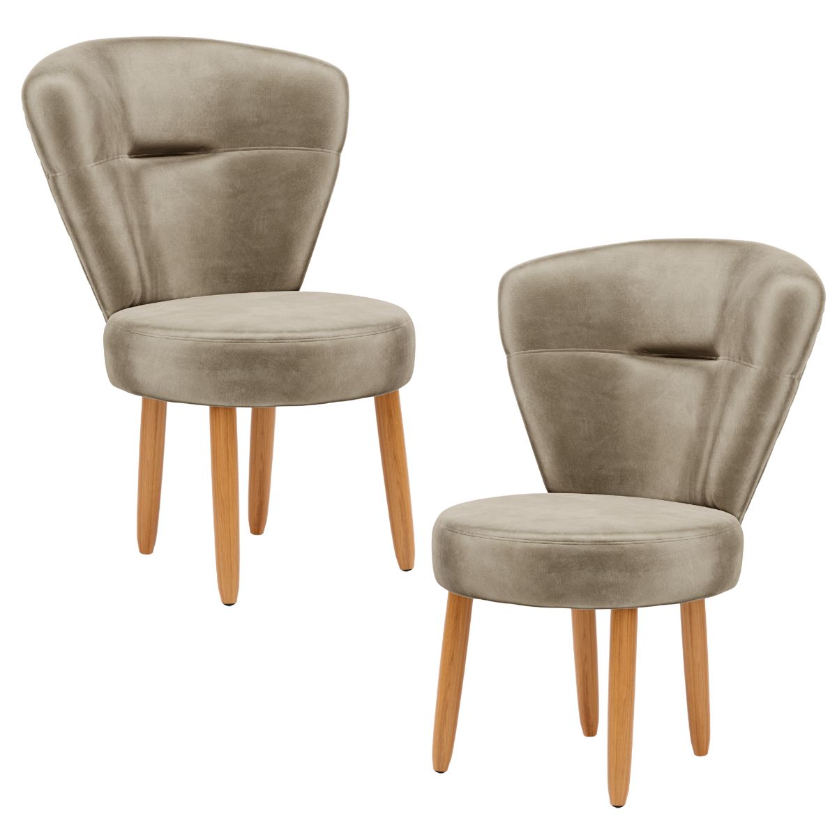 Kit 2 Poltronas Decor para Recepção Camarim Mesa de Jantar Tecido Veludo Resistente Pés de Palito MOBLAN decor