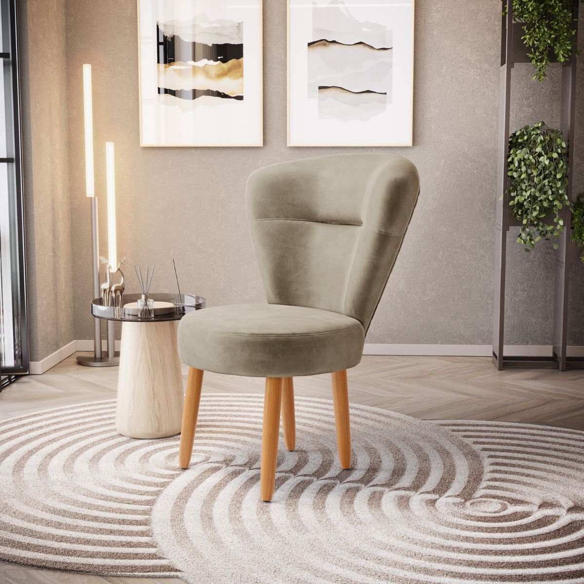 Kit 2 Poltronas Decor para Recepção Camarim Mesa de Jantar Tecido Veludo Resistente Pés de Palito MOBLAN decor