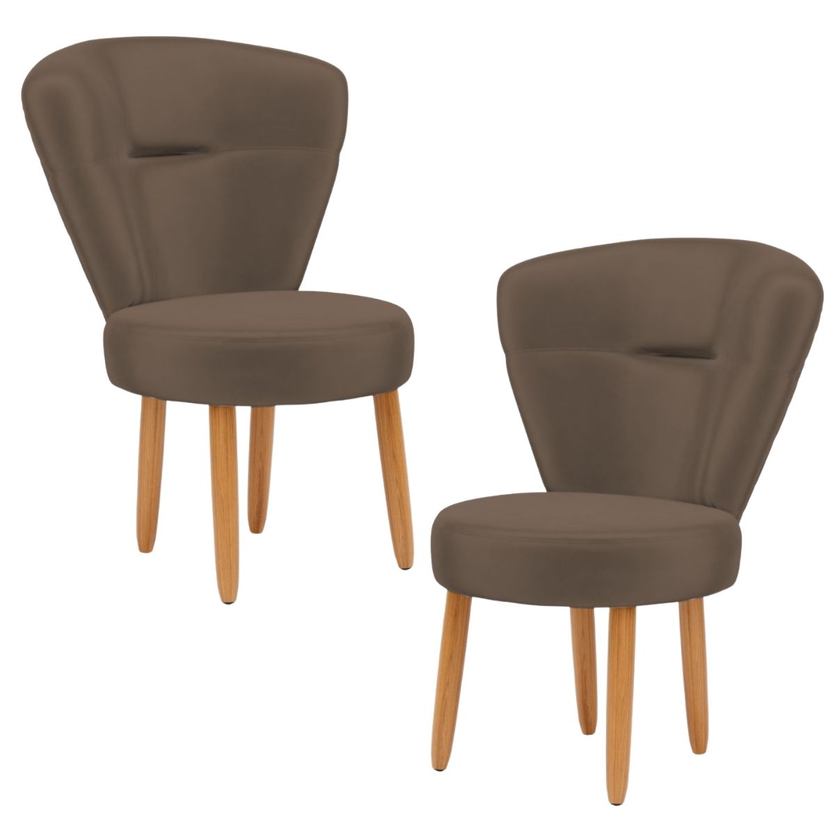 Kit 2 Poltronas Decor para Recepção Camarim Mesa de Jantar Tecido Veludo Resistente Pés de Palito MOBLAN decor