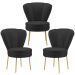 Kit 3 Cadeiras para Camarim Moderna para Maquiagem Reforçada Tecido Veludo MOBLAN decor