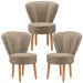 Kit 3 Poltronas Estofada para Sala de Jantar Confortável Tecido Veludo MOBLAN decor