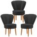 Kit 3 Poltronas Estofada para Sala de Jantar Confortável Tecido Veludo MOBLAN decor